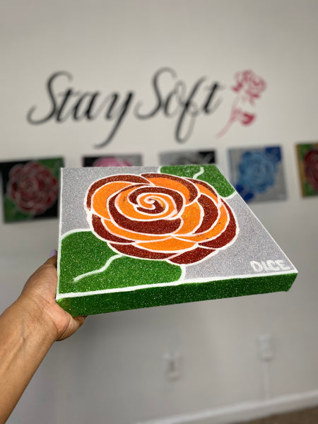 Orange and Green Stay Soft Rose