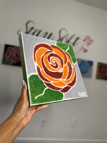 Orange and Green Stay Soft Rose