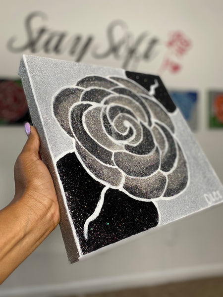 Silver & Black Stay Soft Rose